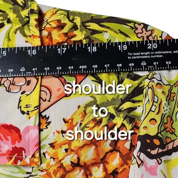 Nickelodeon SpongeBob SquarePants Men's Rayon Button Down Shirt XXL - Picture 7 of 12